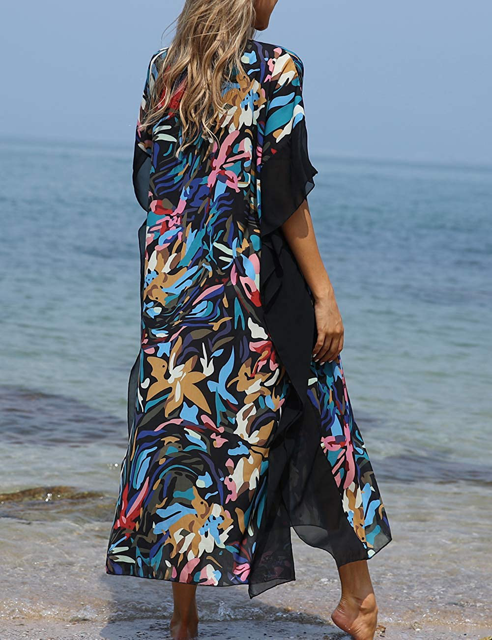 Bsubseach Women Beachwear Turkish Kaftans Long Swimsuit Cover up Caftan Beach Dress Apparel & Accessories > Clothing > Swimwear Kylie Max   
