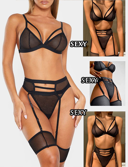 Avidlove Women Sexy Lingerie Set with Garter Belts and Leg Garter Mesh Bra and Panty Sets Lace Teddy Apparel & Accessories > Clothing > Underwear & Socks > Lingerie Avidlove   
