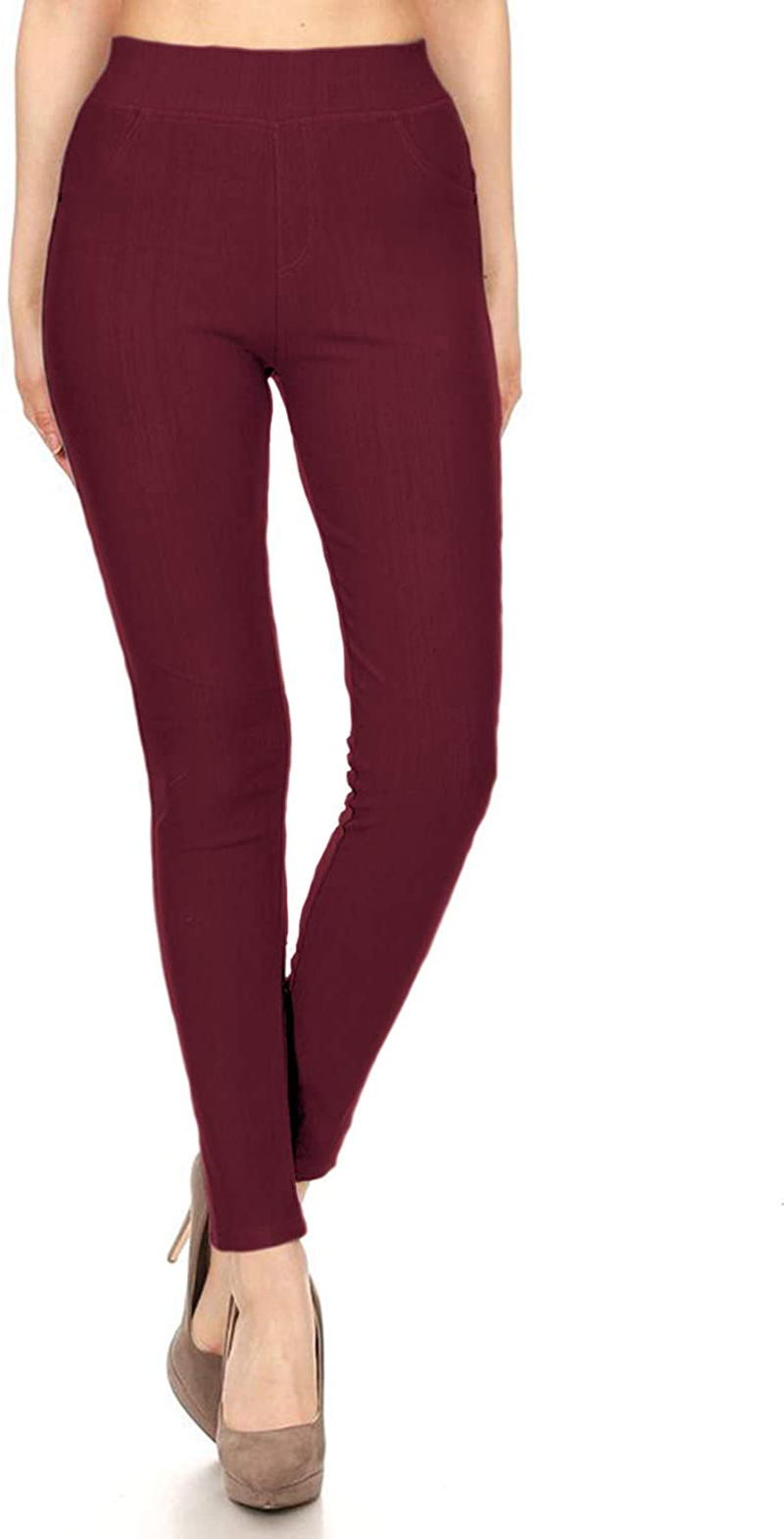 Leggings Depot Premium Quality Women's Cotton Blend Stretch Pull-on Jeggings with Pockets Apparel & Accessories > Clothing > Activewear LEGGINGS DEPOT   