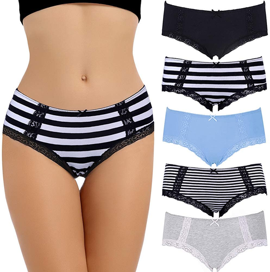 LYYTHAVON Women’S Underwear Breathable Cotton Brief Ladies Panties Apparel & Accessories > Clothing > Underwear & Socks > Underwear LYYTHAVON Multicolored 3,5 Pack Large 