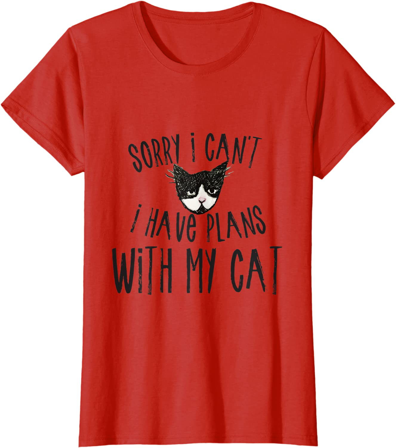Sorry I can't I have plans with my Cat T-Shirt Arts & Entertainment > Party & Celebration > Gift Giving Caterpillar Red Women XL