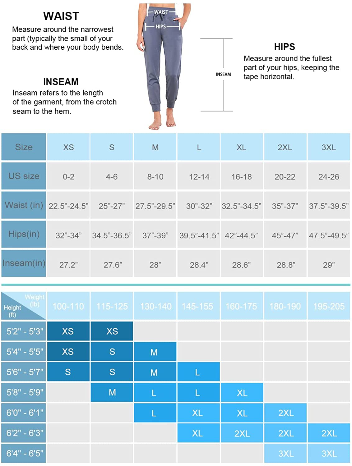 BALEAF Women'S Fleece Lined Pants Water Resistant Sweatpants High Waisted Thermal Joggers Winter Running Hiking Pockets Apparel & Accessories > Clothing > Activewear Kylie Max   