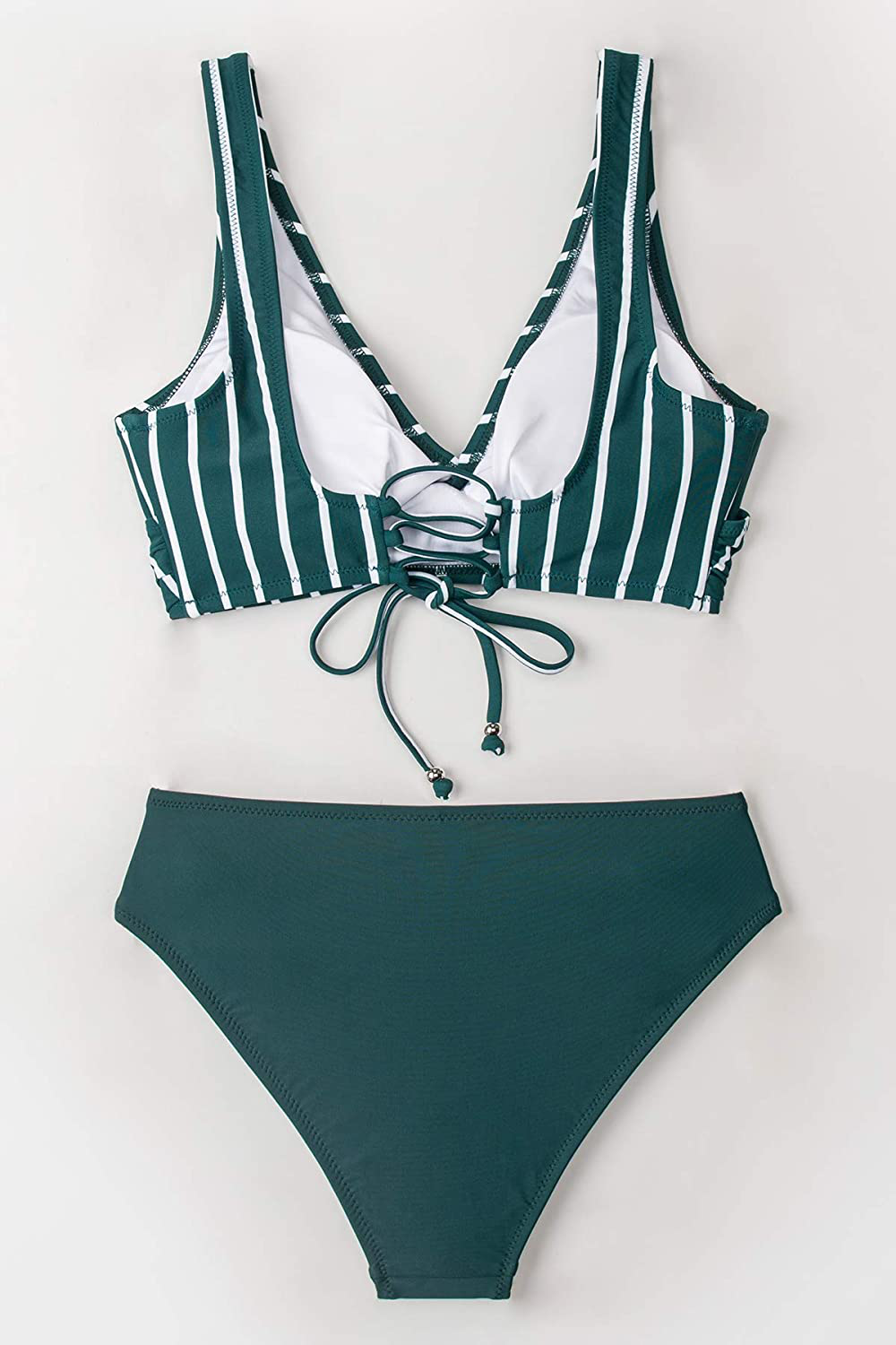 CUPSHE Women's Bikini Swimsuit Front Cross Lace Up Two Piece Bathing Suit Apparel & Accessories > Clothing > Swimwear CUPSHE   