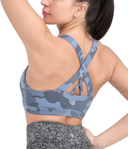 RUNNING GIRL Sports Bra for Women, Criss-Cross Back Padded Strappy Sports Bras Medium Support Yoga Bra with Removable Cups Apparel & Accessories > Clothing > Underwear & Socks > Bras Kylie Max   