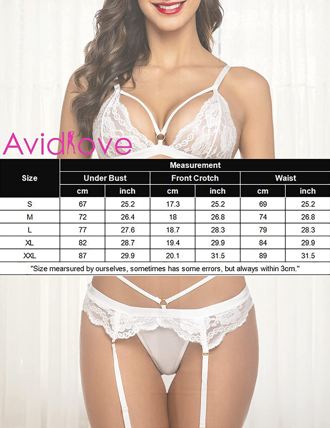 Avidlove Lingerie for Women Naughty with Garter Belts Lace Sexy Bra and Panty Sets Teddy Babydoll Outfits Apparel & Accessories > Clothing > Underwear & Socks > Lingerie Avidlove   