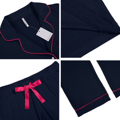 Ekouaer Pajamas Set Long Sleeve Sleepwear Womens Button down Nightwear Soft Pj Lounge Sets XS-XXL Apparel & Accessories > Clothing > Sleepwear & Loungewear > Pajamas Kylie Max   