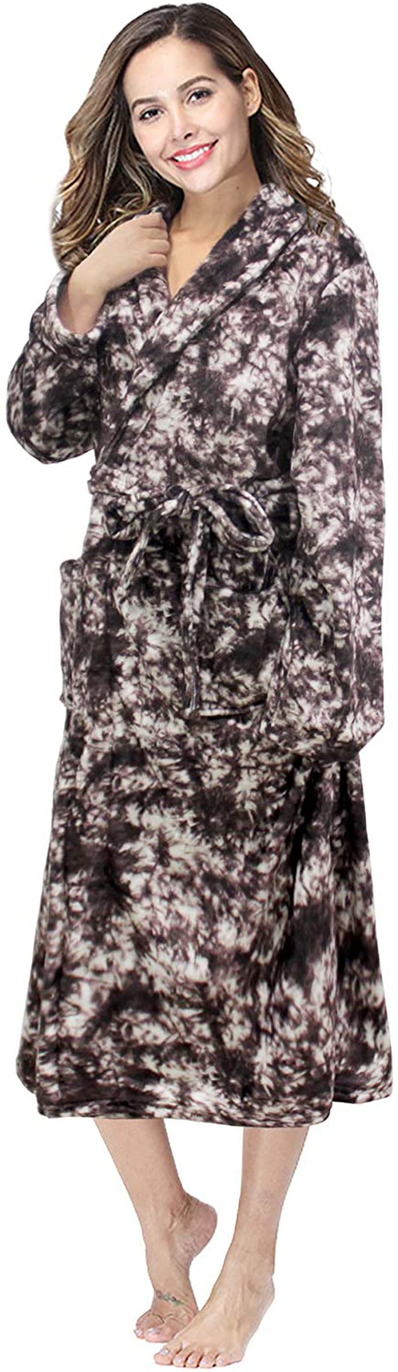 RONGTAI Womens Bathrobe Ladies Fleece Plush Warm Long Robes Apparel & Accessories > Clothing > Sleepwear & Loungewear > Robes Kylie Max   