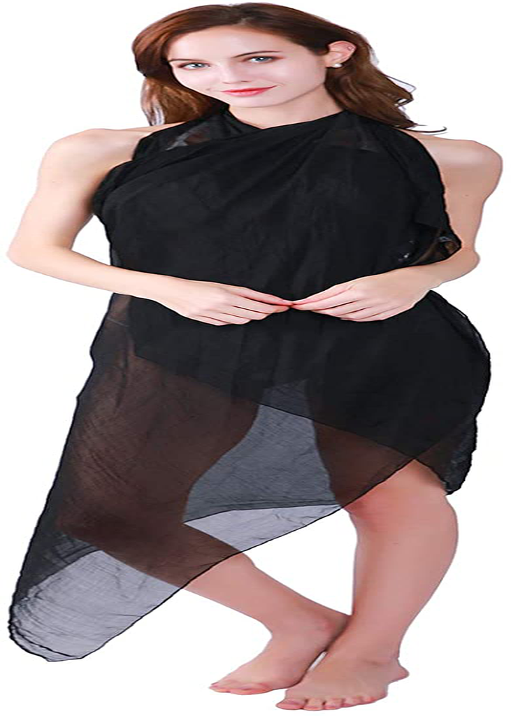 Missshorthair Womens Chiffon Beach Pareos Sarong Sheer Swimsuit Cover Ups Swimwear Bikini Wrap Apparel & Accessories > Clothing > Swimwear Kylie Max   