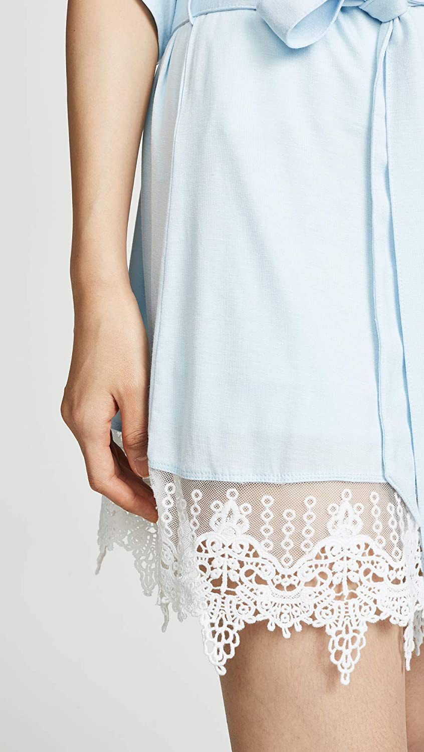 Splendid Womens Bridal Robe with Lace Pajama Coverup Pj Apparel & Accessories > Clothing > Sleepwear & Loungewear > Robes Splendid   