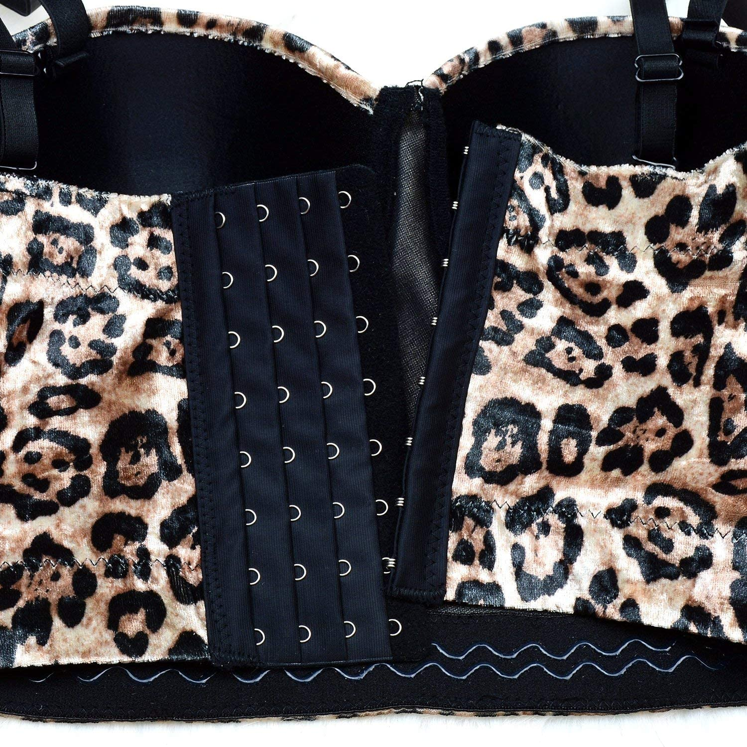 ELLACCI Leopard Pattern Bustier Crop Top Sexy Women'S Corset Top Bra Brown Apparel & Accessories > Clothing > Underwear & Socks > Lingerie ELLACCI   