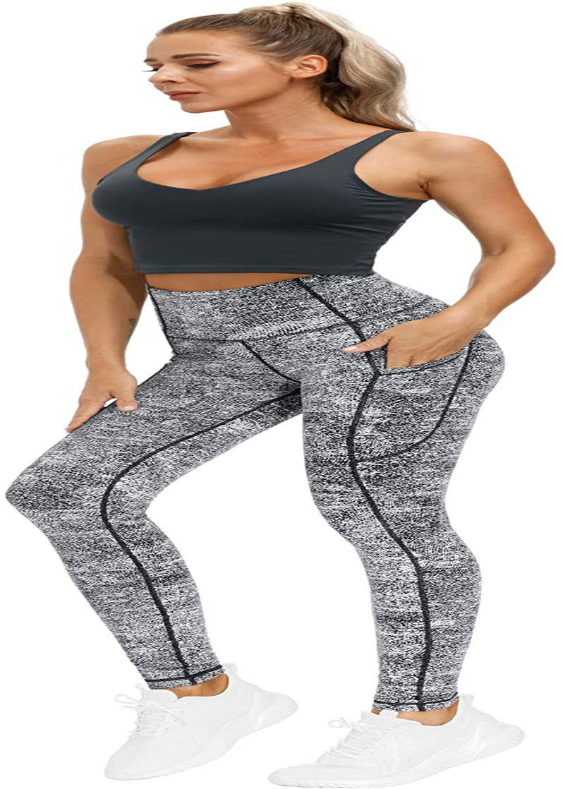 THE GYM PEOPLE Thick High Waist Yoga Pants with Pockets, Tummy Control Workout Running Yoga Leggings for Women Apparel & Accessories > Clothing > Activewear THE GYM PEOPLE   
