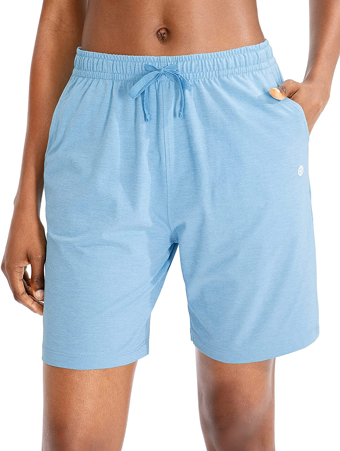 G Gradual Women'S Bermuda Shorts Jersey Shorts with Deep Pockets 7" Long Shorts for Women Lounge Walking Athletic Apparel & Accessories > Clothing > Shorts Kylie Max   