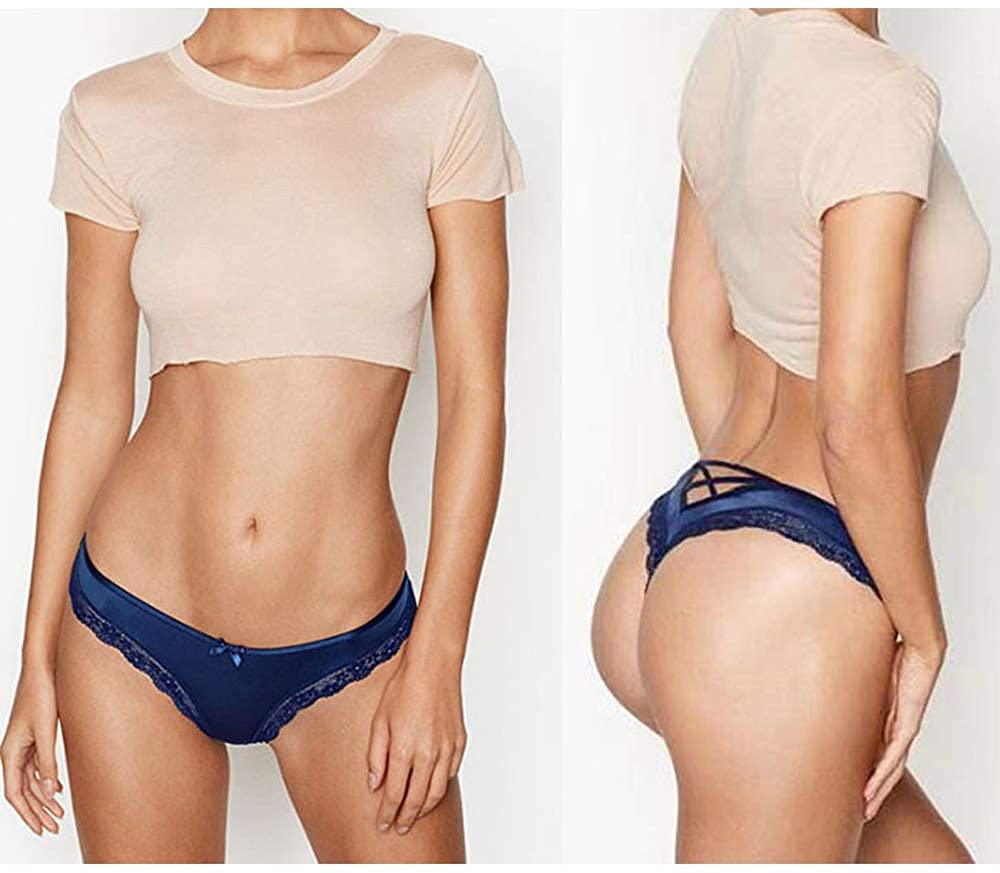 Gefyvuxrm Womens Cheeky Lingerie Underwear Lace Trim Panties Sexy Hipster 5 Pack Apparel & Accessories > Clothing > Underwear & Socks > Underwear AIDOVEI   