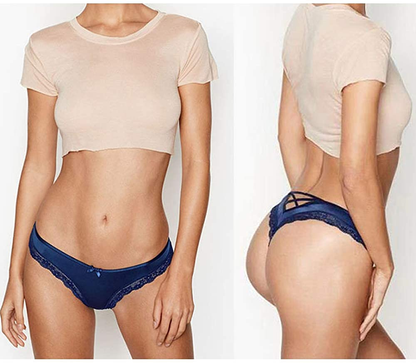 Gefyvuxrm Womens Cheeky Lingerie Underwear Lace Trim Panties Sexy Hipster 5 Pack Apparel & Accessories > Clothing > Underwear & Socks > Underwear AIDOVEI   