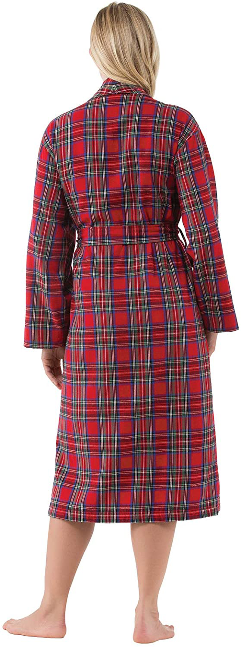 Pajamagram Cotton Flannel Robe Womens - Soft Yarn Dyed Plaid Apparel & Accessories > Clothing > Sleepwear & Loungewear > Robes PajamaGram   