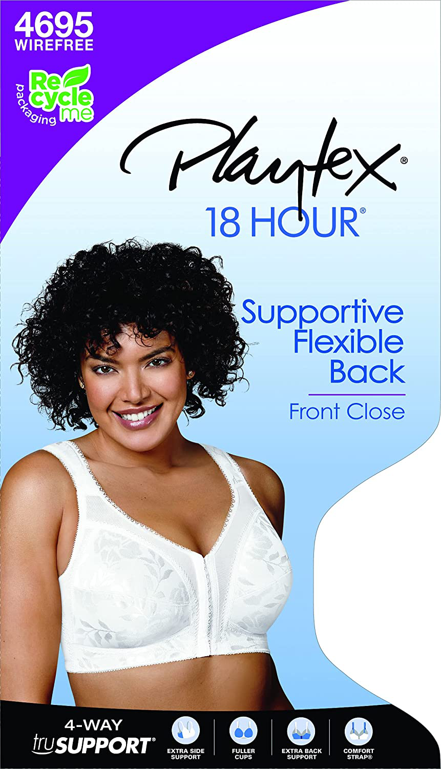 Playtex Women'S 18 Hour Front-Close Wirefree Bra W/ Flex Back US4695 Apparel & Accessories > Clothing > Underwear & Socks > Bras Kylie Max   