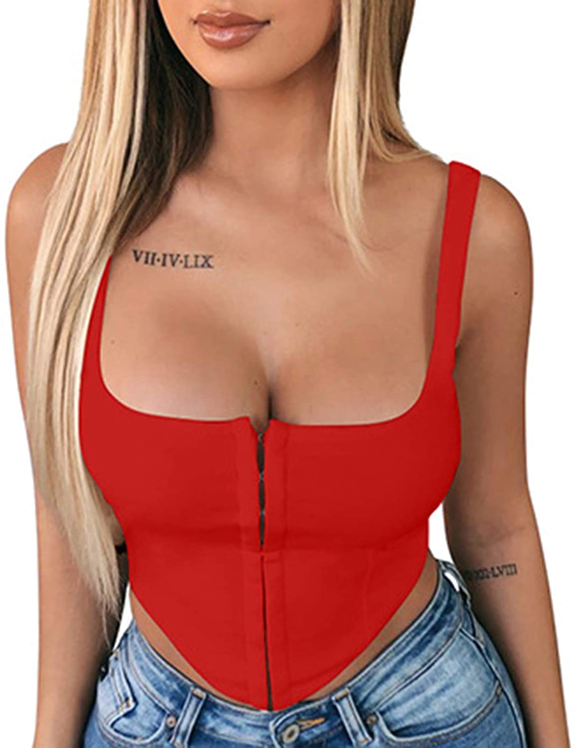 Sexy Women Push up Bustiers Corsets Strapless off Shoulder Slim Crop Tops Clubwear Party Outwear Apparel & Accessories > Clothing > Underwear & Socks > Lingerie hirigin Single-row Clasp Red X-Large 