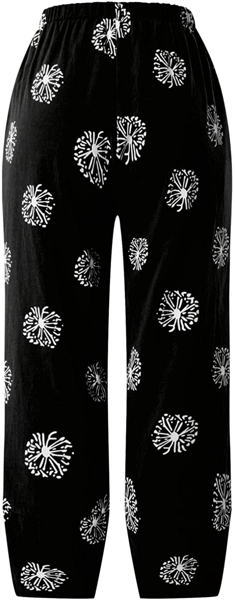 Burband Womens Thai Pants Bohemian Yoga High Waist Harem Pants Flowy Floral Print Wide Leg Palazzo Lounge Trousers Apparel & Accessories > Clothing > Underwear & Socks > Shapewear Burband   