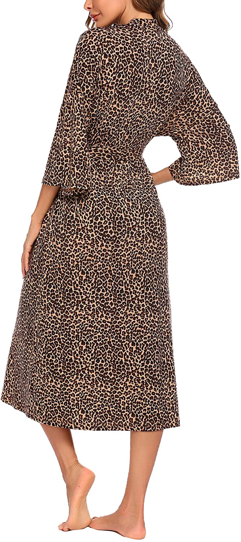 Ekouaer Women Kimono Robes Lightweight Long Knit Bathrobe V-Neck Soft Sleepwear Casual Ladies Loungewear S-2XL Apparel & Accessories > Clothing > Sleepwear & Loungewear > Robes Ekouaer   