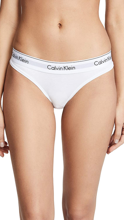 Calvin Klein Women's Modern Cotton Thong Panty Apparel & Accessories > Clothing > Underwear & Socks > Underwear Calvin Klein White Medium 