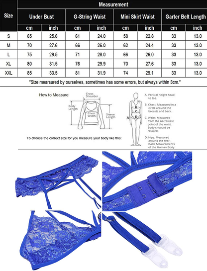 Avidlove Sexy Lingerie for Women Lingerie Set with Garter Belts Lace Teddy Babydoll Bodysuit Nightwear Outfit Apparel & Accessories > Clothing > Underwear & Socks > Lingerie Avidlove   