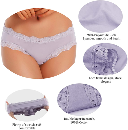 VEENXTHA Womens Underwear Hipster Panties 5 Pack Smooth Stretch Microfiber Briefs  VEENXTHA   