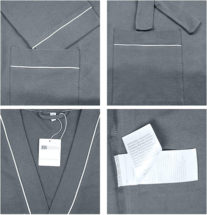 U2SKIIN Mens Cotton Robe Lightweight Knit Bathrobe Apparel & Accessories > Clothing > Sleepwear & Loungewear > Robes Kylie Max   