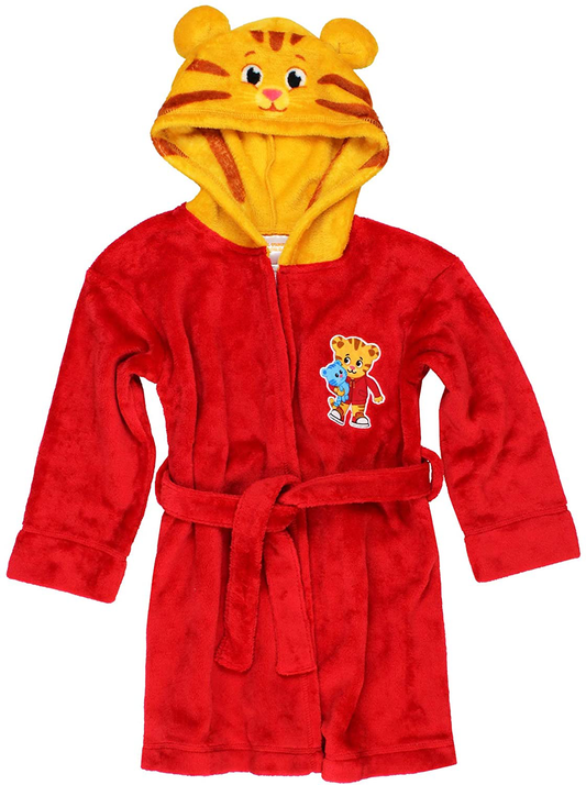 Daniel Tiger Toddler Boys Girls Hooded Plush Fleece Bathrobe Robe with Ears Apparel & Accessories > Clothing > Sleepwear & Loungewear > Robes Kylie Max   