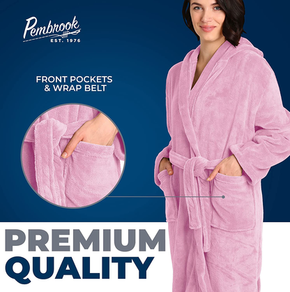 Pembrook Hooded Robes for Women with Pockets - Plush Fleece Bathrobe for Women | Robe with Hood for Women Apparel & Accessories > Clothing > Sleepwear & Loungewear > Robes Kylie Max   