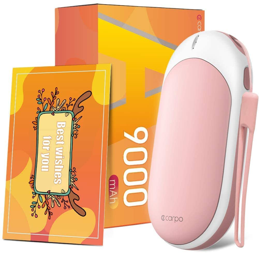 Hand Warmers Rechargeable | 9000mAh Electric Hot Hands Hand Warmer Power Bank | Portable Pocket Warmer Reuesable Handwarmers for Outdoor Sports, Hunting, Golf | Warm Gifts for Women Men Arts & Entertainment > Party & Celebration > Gift Giving CarPo Pink  