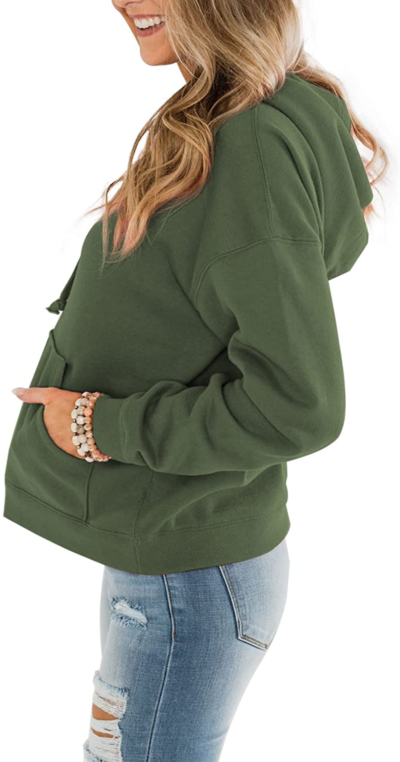 ORANDESIGNE Women’S Casual Hoodies Long Sleeve Pullover Tops Loose Lightweight Sweatshirt with Pocket Apparel & Accessories > Clothing > Activewear Kylie Max   