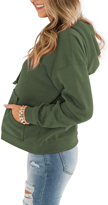 ORANDESIGNE Women’S Casual Hoodies Long Sleeve Pullover Tops Loose Lightweight Sweatshirt with Pocket Apparel & Accessories > Clothing > Activewear Kylie Max   