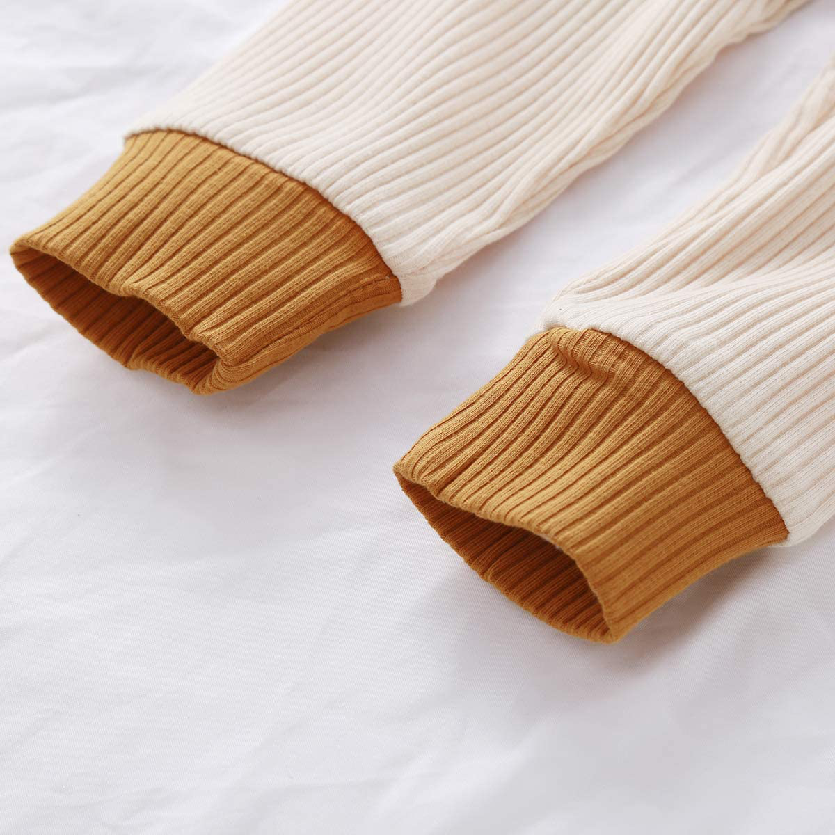 Unisex Baby Pajama Infant Baby Boy Girl Solid Knitted Long Sleeve T-Shirt Tops Sweatshirt Pants 2Pcs Pjs Sleepwear Set Apparel & Accessories > Clothing > Sleepwear & Loungewear > Pajamas Kylie Max   