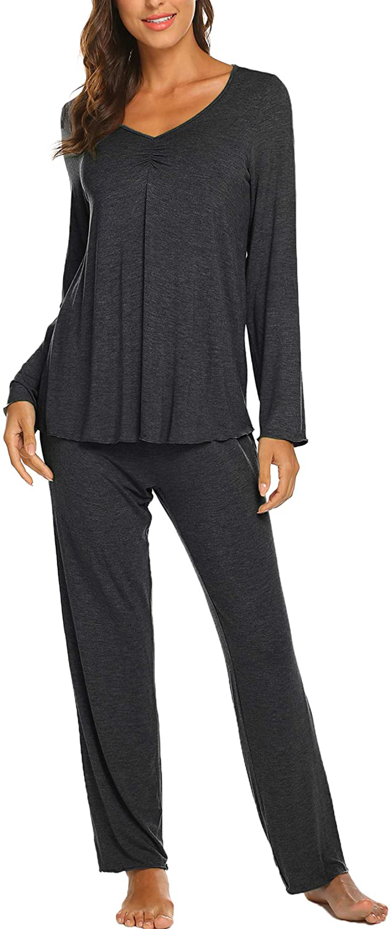 Ekouaer Women'S Pajama Set Long Sleeve Sleepwear Soft Loungewear Sets Pajamas Top and Pants Pjs S-XXL Apparel & Accessories > Clothing > Sleepwear & Loungewear Kylie Max   