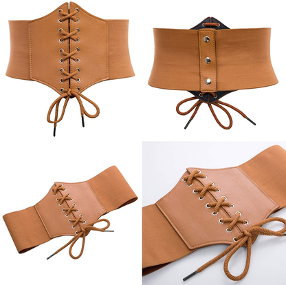 GRACE KARIN Lace-Up Cinch Belt Tied Corset Elastic Waist Belt Apparel & Accessories > Clothing Accessories > Belts GRACE KARIN   