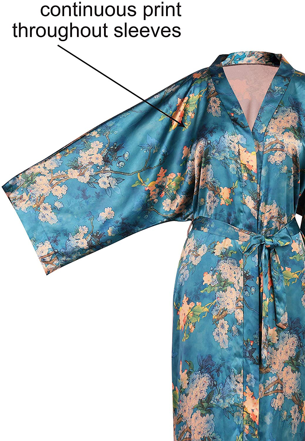 BABEYOND Long Print Kimono Robe Blouse Kimono Cover up Loose Cardigan Top Outwear Apparel & Accessories > Clothing > Sleepwear & Loungewear > Robes KYLIE MAX   