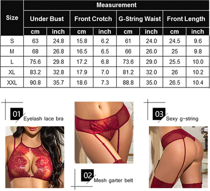 Avidlove Women Lace Lingerie Set with Garter Belts Lace Teddy Babydoll Bodysuit (NO Stockings) Apparel & Accessories > Clothing > Underwear & Socks > Lingerie Avidlove   