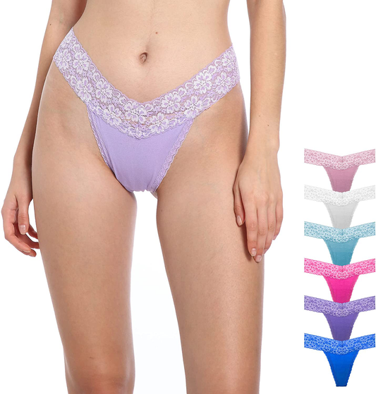 Pmrxi Pack of 10 Sexy Tangas Women Lace Thongs Plus Size Cotton Thongs Panties, Assorted Apparel & Accessories > Clothing > Underwear & Socks > Underwear Pmrxi 6 Pieces-d Medium 