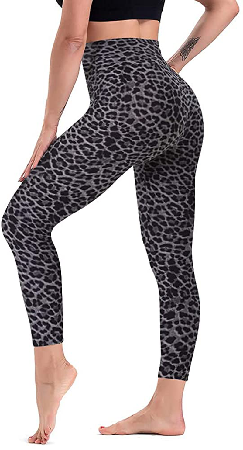 TNNZEET High Waisted Pattern Leggings for Women - Buttery Soft Tummy Control Printed Pants for Workout Yoga Apparel & Accessories > Clothing > Activewear TNNZEET Dark Grey Leopard/ Cheetah Small-Medium 