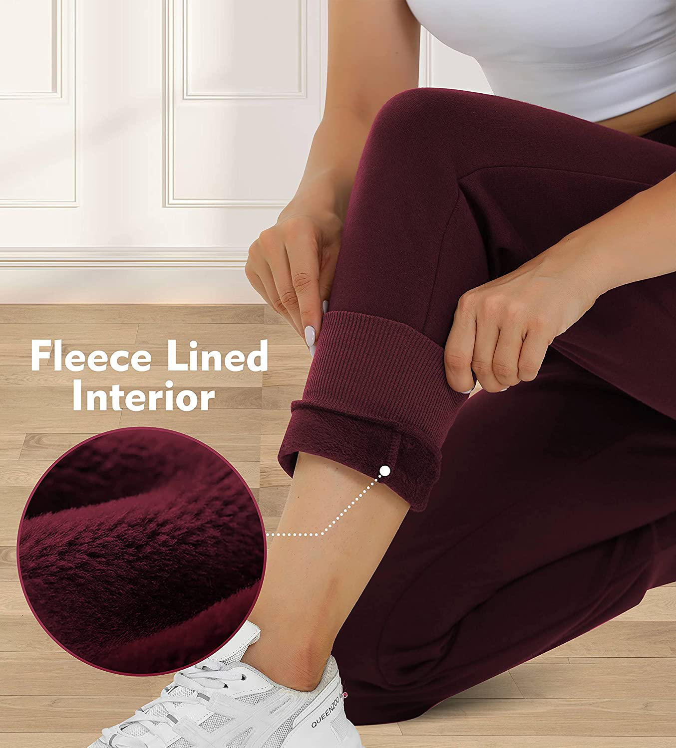 Heathyoga Fleece Lined Joggers for Women Thermal Sweatpants for Women Joggers with Pockets Workout Pants Running Pants Apparel & Accessories > Clothing > Activewear Kylie Max   