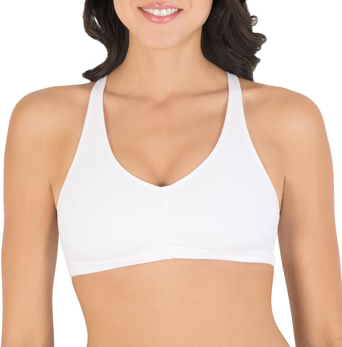 Fruit of the Loom Women'S Adjustable Shirred Front Racerback Sports Bra Apparel & Accessories > Clothing > Underwear & Socks > Bras Kylie Max   
