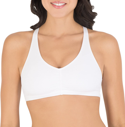 Fruit of the Loom Women'S Adjustable Shirred Front Racerback Sports Bra Apparel & Accessories > Clothing > Underwear & Socks > Bras Kylie Max   