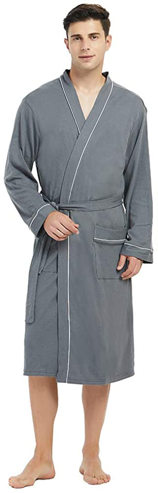 U2SKIIN Mens Cotton Robe Lightweight Knit Bathrobe Apparel & Accessories > Clothing > Sleepwear & Loungewear > Robes Kylie Max   