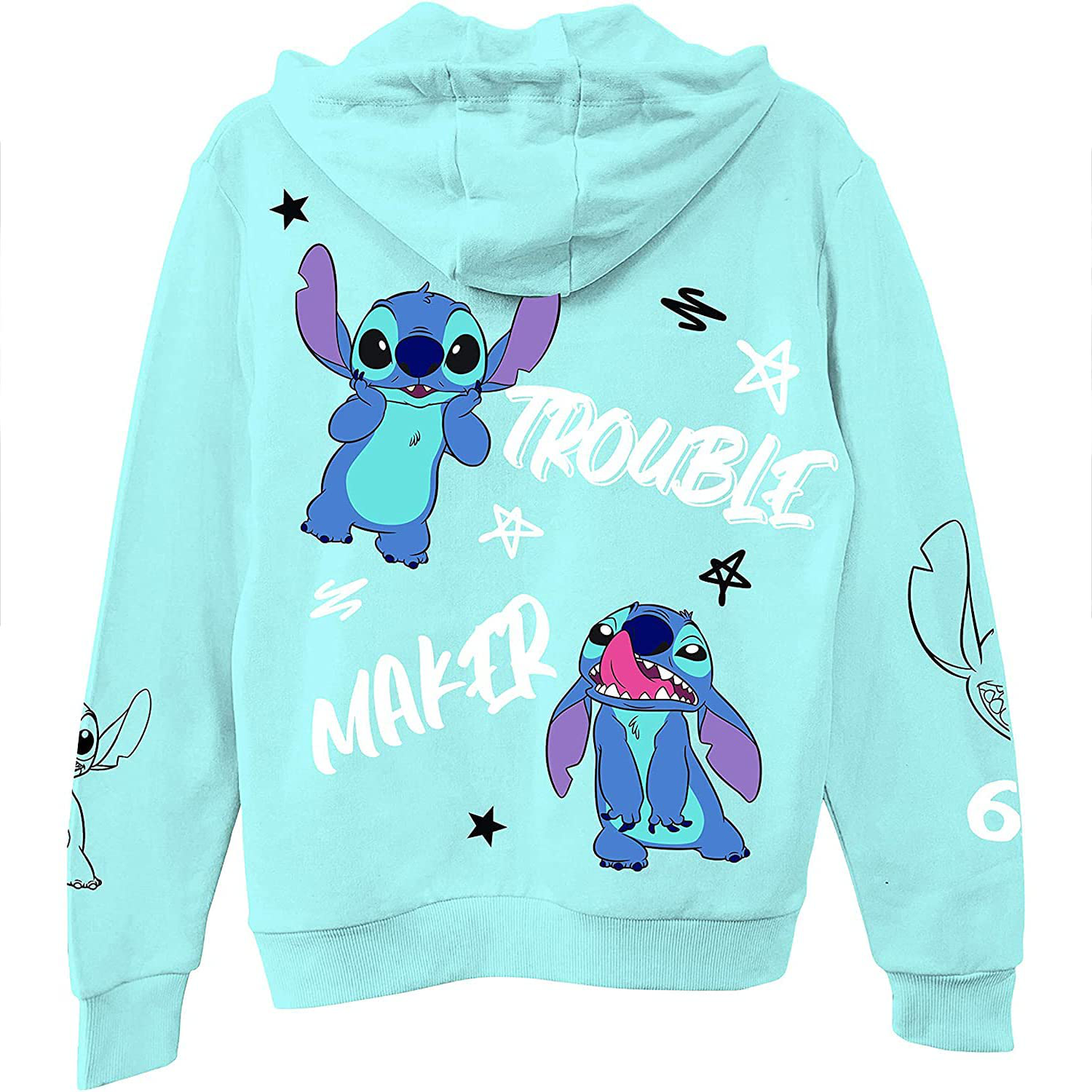 Ladies Lilo and Stitch Sweatshirt - Ladies Classic Lilo and Stitch Tie Dye Long Sleeve Skimmer Apparel & Accessories > Clothing > Activewear Kylie Max   