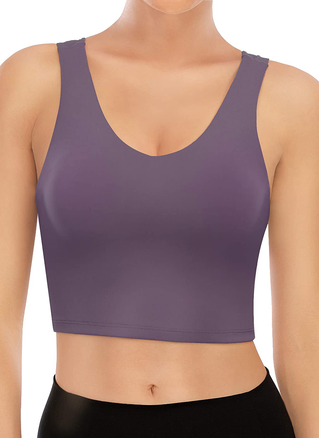 TASADA V-Neck Sports Bras for Women - Wirefree Padded Yoga Bra Running Workout Aesthetic Crop Tank Tops Apparel & Accessories > Clothing > Underwear & Socks > Bras Kylie Max   
