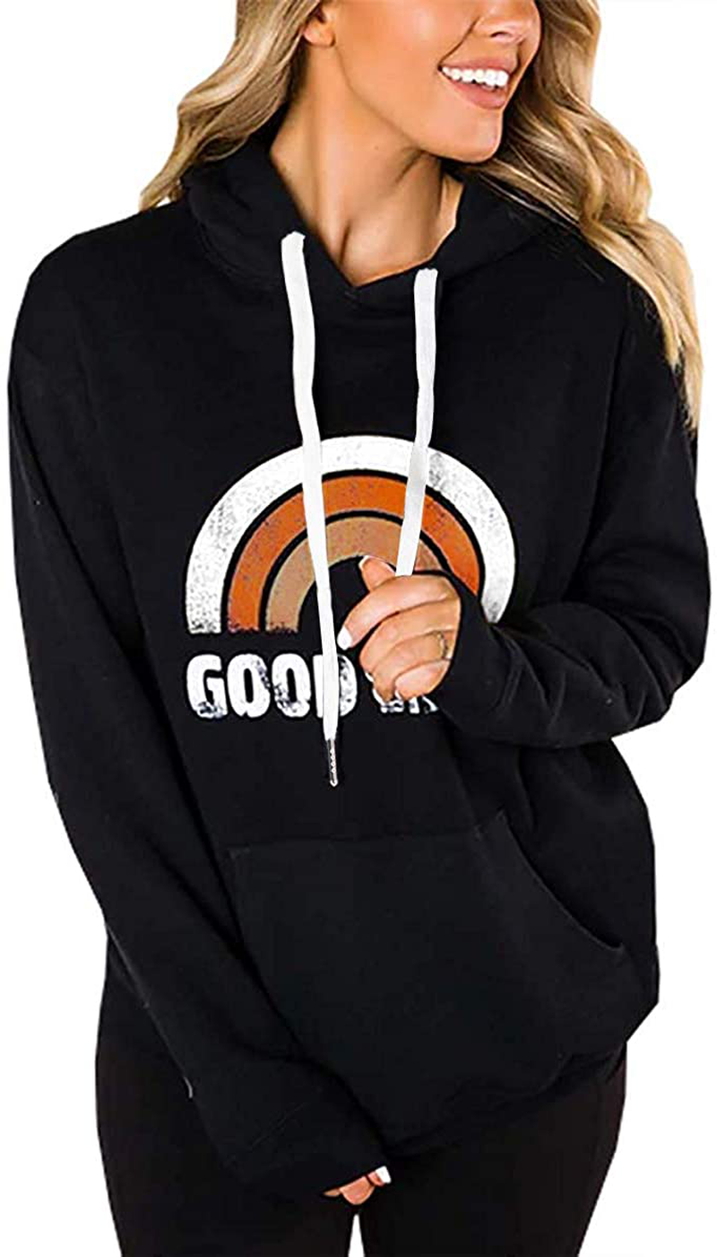 LACOZY Women'S Hoodies Long Sleeve Shirt Casual Graphic Tee Shirt Fall Clothes for Women Tops Blouse Apparel & Accessories > Clothing > Activewear Kylie Max   