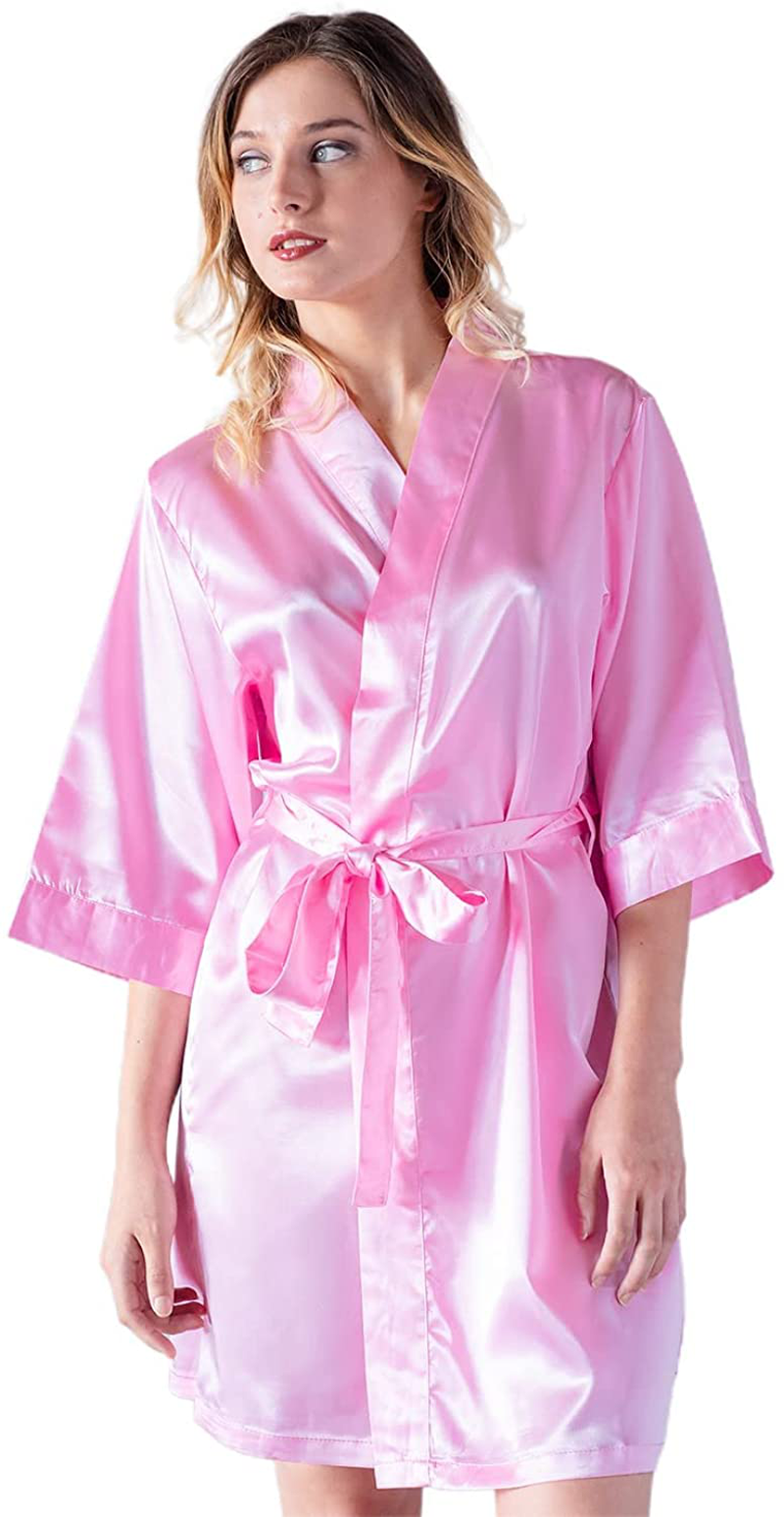 Pretty Robes Silk Satin Robes for Women Short Kimono Robe for Brides and Bridesmaids Wedding and Bridal Party Loungewear Apparel & Accessories > Clothing > Sleepwear & Loungewear > Robes Pretty Robes   