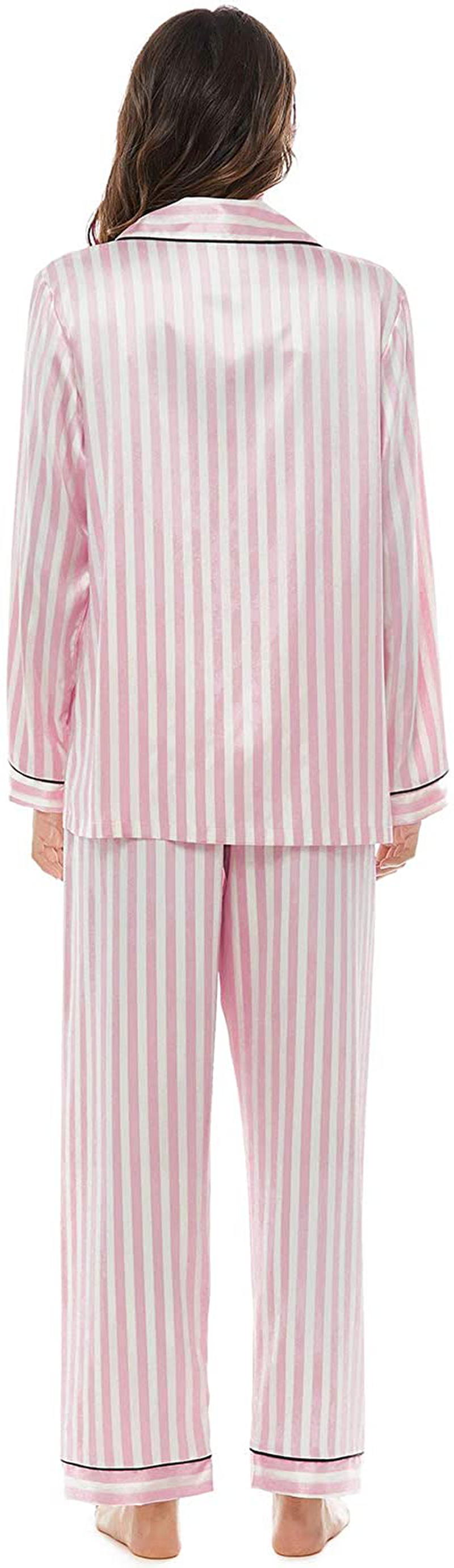Escalier Womens 5Pcs Silk Satin Pajama Set Cami Pjs Sleepwear Button down Pj Sets Loungewear Apparel & Accessories > Clothing > Sleepwear & Loungewear Kylie Max   
