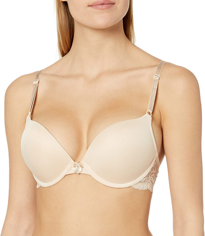 Smart & Sexy Women's Maximum Cleavage Underwire Push up Bra Apparel & Accessories > Clothing > Underwear & Socks > Bras Smart & Sexy In the Buff With Lace Wings 36C 