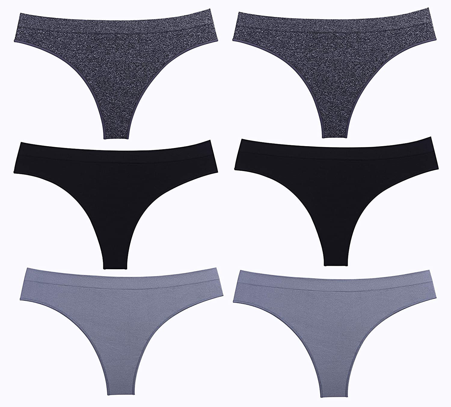Imakokoni Seamless Thongs for Women No Show 6 Pack Women's Nylon Spandex Thong Underwear Apparel & Accessories > Clothing > Underwear & Socks > Underwear imakokoni   